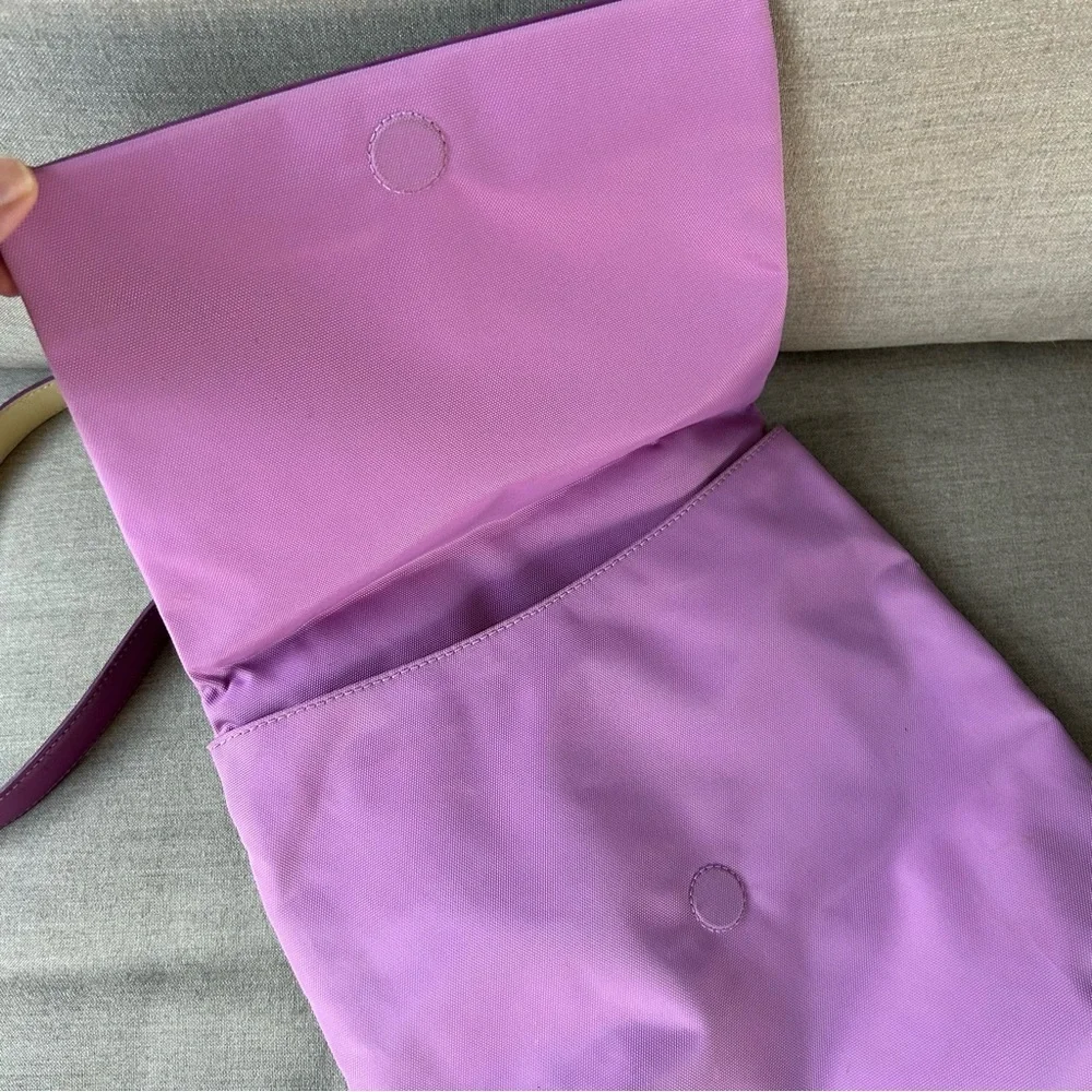 Tumi Nylon Lilac crossbody bag lightweight travel magnetic flap closure preppy